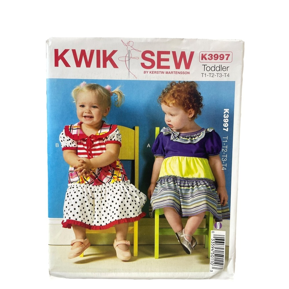KWIK SEW K3997 Toddler Dresses Panties T1-T2-T3-T4 Knit